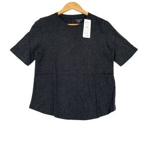 -Eileen Fisher Petite Women Slubby Organic Cotton Jersey Melange Top NWT SP